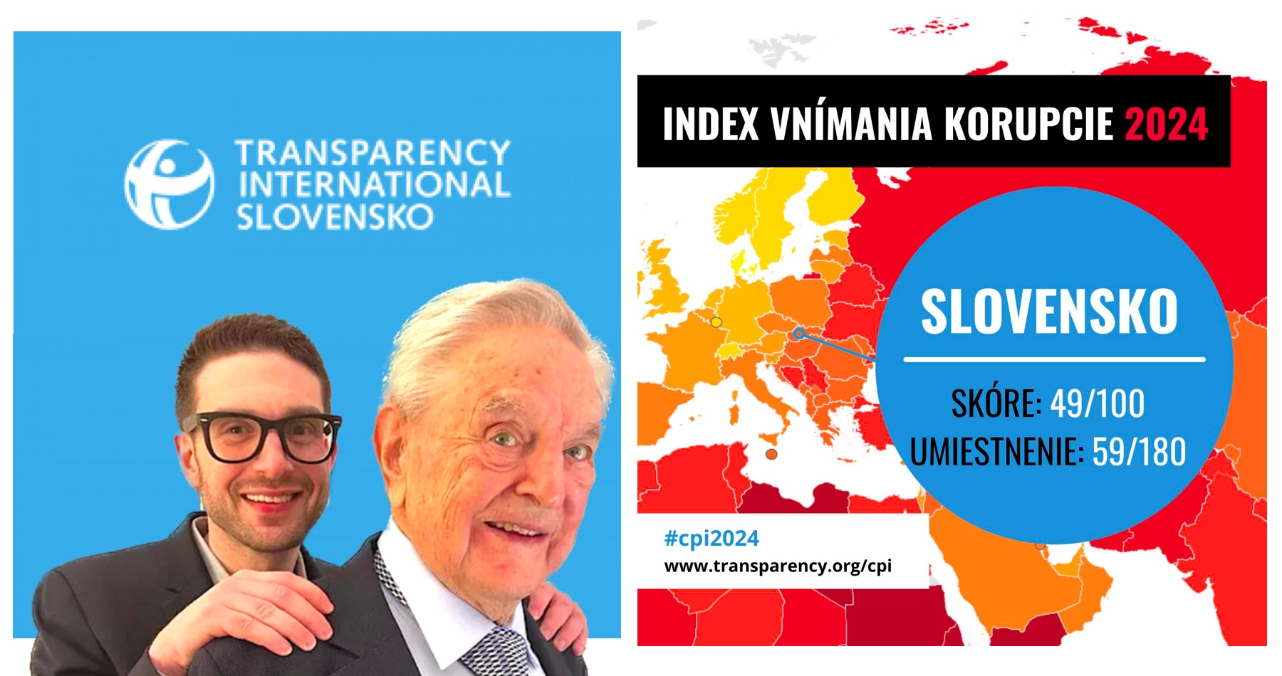 Sorosova mimovládka „Transparency International“ zostavila „Index vnímania korupcie za rok 2024“. Slovensku v ňom „vybavila“ prepad o 12 priečok. Politickej neziskovke vadí zrušenie NAKA aj Lipšicovej prokuratúry