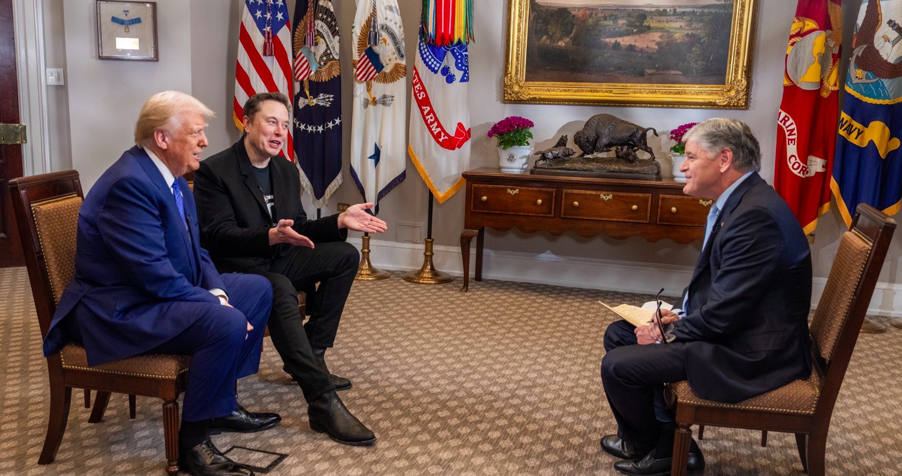 VIDEO: Trumpove a Muskove šokujúce odhalenia v priamom prenose na Fox News. Šialené štátne výdavky americkej administratívy na lživú propagandu korporátnych médií a tlačových agentúr ako je Reuters, na financovanie Talibanu, na LGBT agendu, ale aj na ekoteroristickú zelenú politiku a pre darmožráčov medzi štátnymi úradníkmi a právnikmi. „Klamú a oháňaju sa americkou Ústavou. A práve oni sú tí, čo ich Ústava nezaujíma. … Keď pozeráte PBS celé zlé. AP celé zlé. CBS je niečo hrozné,“ vyhlásil šéf Bieleho domu. Musk jeho víťazstvo vo voľbách označil za príležitosť napraviť systém a obnoviť silu demokracie